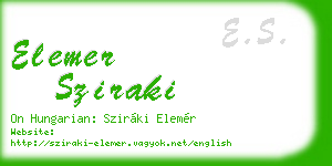 elemer sziraki business card